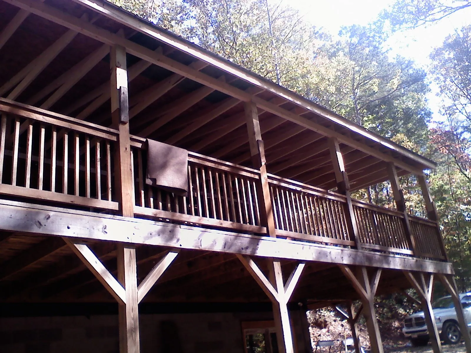 Timber framing under a new elevated porch and deck — Roof Leak Repair in North Bloomfield by Roofing Brothers
